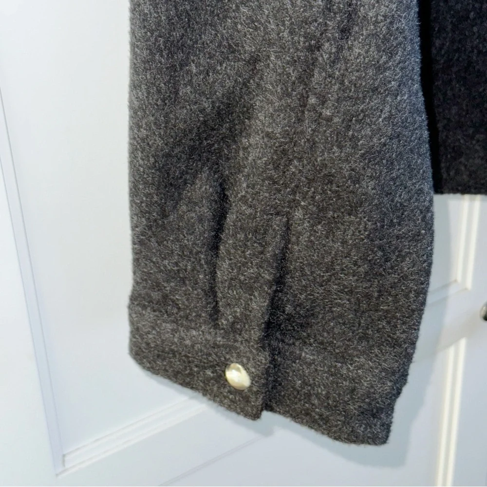 Banana Republic Women’s Brushed Melton Pocket Short Jacket Drk Charcoal Gray XS